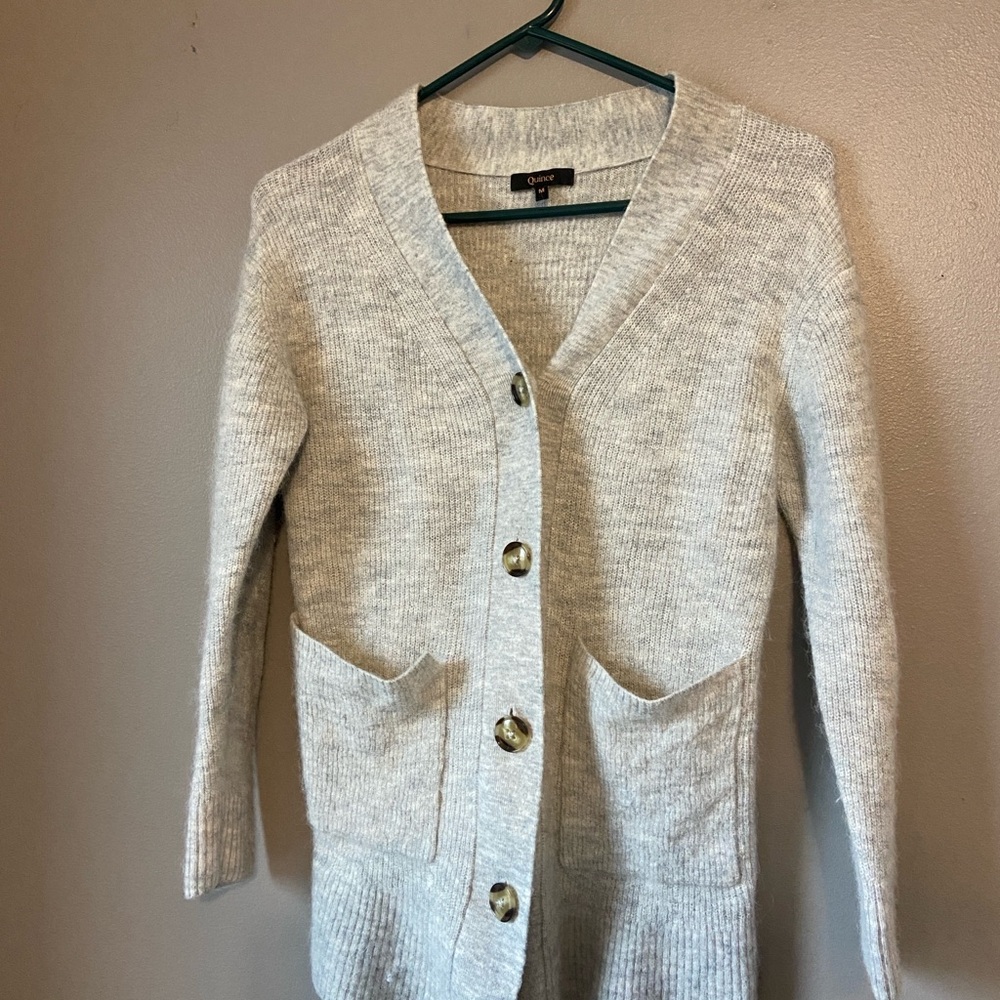 Quince Light Gray Women's Cardigan